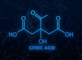 citrique acide concept chimique formule icône étiqueter, texte Police de caractère vecteur illustration.