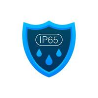 IP65 protection la norme icône. sécurité badge protection icône. vecteur Stock illustration