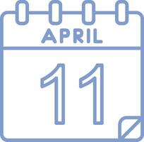 11 avril vecteur icône