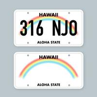 Licence assiette de Hawaii. voiture nombre plaque. vecteur Stock illustration