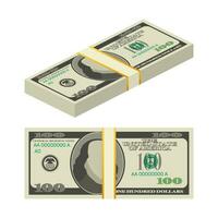 cent dollar facture sur blanc Contexte. argent. vecteur Stock illustration