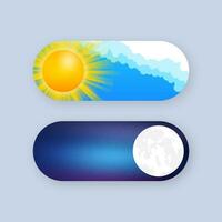bouton avec nuit mode sur foncé Contexte. ui conception. foncé thème. app interface conception concept. vecteur Stock illustration