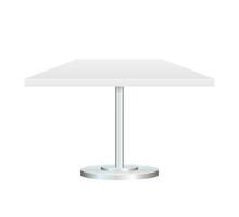 réaliste vide rond table avec métal supporter isolé sur blanc Contexte. vecteur Stock illustration