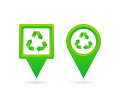 recycler indiquer. recyclage emplacement sur le carte. vecteur Stock illustration