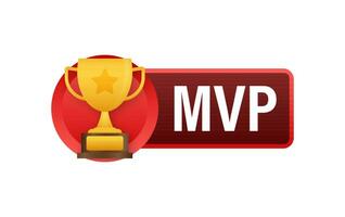 mvp or médaille prix sur blanc Contexte. vecteur Stock illustration