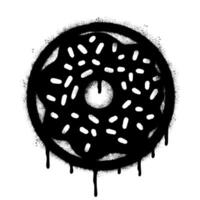 vaporisateur peint graffiti Donut icône pulvérisé isolé avec une blanc Contexte. vecteur