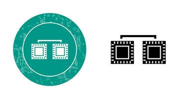 icône de vecteur connecté de processeurs uniques