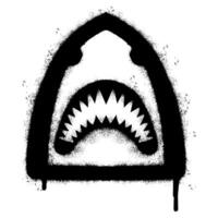 vaporisateur peint graffiti requin icône mot pulvérisé isolé avec une blanc Contexte. graffiti requin icône avec plus de vaporisateur dans noir plus de blanche. vecteur