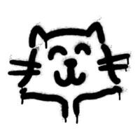 vaporisateur peint graffiti chat icône mot pulvérisé isolé avec une blanc Contexte. graffiti minou signe avec plus de vaporisateur dans noir plus de blanche. vecteur
