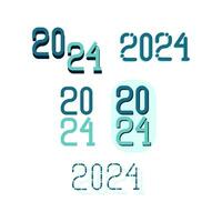 ensemble de 2024 typographie numérique vecteur