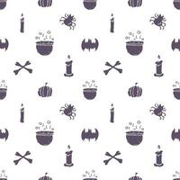 motif d'halloween sans couture. griffonnage halloween fond vecteur