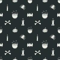 motif d'halloween sans couture. griffonnage halloween fond vecteur