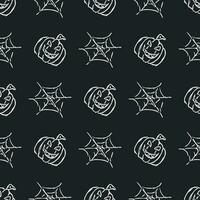 motif d'halloween sans couture. griffonnage halloween fond vecteur