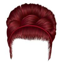 rétro coiffure babette avec queue de cochon.femmes rouge Cheveux . mode beauté . vecteur