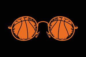 basketball vecteur graphique lunettes de soleil marrant basketball cadeau T-shirt