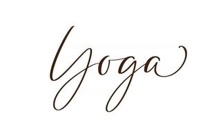 vecteur, lettrage, illustration, texte, yoga, logo vecteur