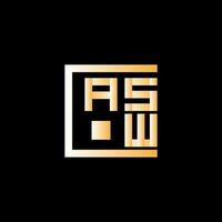 asw lettre logo vecteur conception, asw Facile et moderne logo. asw luxueux alphabet conception