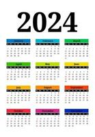 calendrier pour 2024 isolé sur une blanc Contexte vecteur