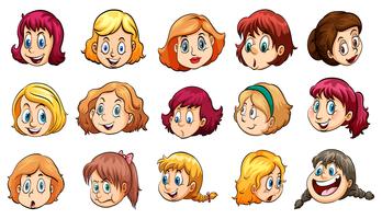 Dames avec des expressions différentes vecteur