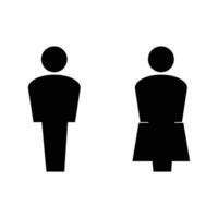 homme et femme icône. Masculin et femelle signe. gentil et Dames. garçons et fille. silhouette icône style. plein noir icône conception. Masculin et femelle symbole. vecteur