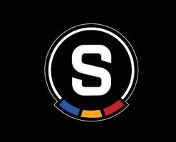 Sparte Prague logo club symbole tchèque république ligue Football abstrait conception vecteur illustration avec noir Contexte