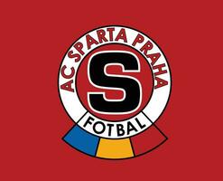 Sparte Prague club symbole logo tchèque république ligue Football abstrait conception vecteur illustration avec rouge Contexte