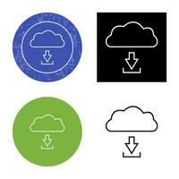 téléchargement unique à partir de l'icône de vecteur de nuage