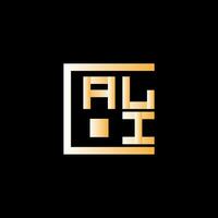 Ali lettre logo vecteur conception, Ali Facile et moderne logo. Ali luxueux alphabet conception