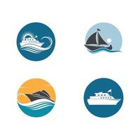 bateau de croisière et logo nautique vector icon illustration