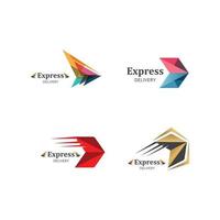 icône de flèche logo express et modèle d'illustration vectorielle rapide vecteur