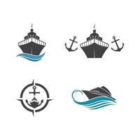 bateau de croisière et logo nautique vector icon illustration