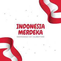 modèle de bannières de la fête de l'indépendance de l'indonésie. vecteur