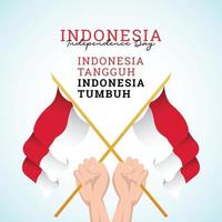 modèle de bannières de la fête de l'indépendance de l'indonésie. vecteur