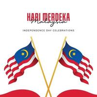 modèle de bannières de la fête de l'indépendance de la malaisie. vecteur