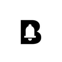 cloche avec la lettre majuscule initiale b icône du logo noir vecteur
