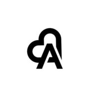 simple une lettre d'amour logo design icône vecteur noir