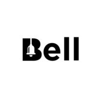 Bell lettre logo noir monogramme icône vecteur illustration design