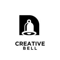 Bell avec la lettre initiale n vector illustration design icône logo noir