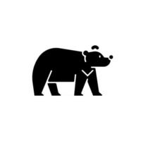 icône de glyphe noir ours de Formose vecteur
