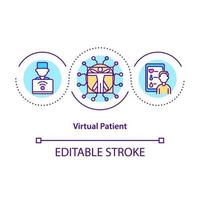 icône de concept de patient virtuel vecteur
