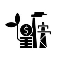icône de glyphe noir de taxe environnementale vecteur