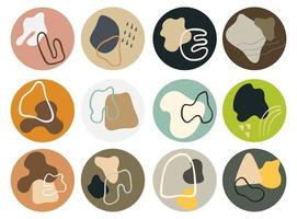 icônes de forme abstraite pour les médias sociaux vecteur