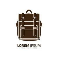minimal et abstrait logo de sac vecteur sac icône école sac silhouette isolé modèle conception marron sac