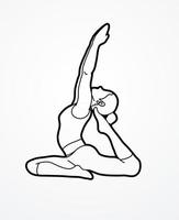 contour d'exercice de pose de yoga vecteur