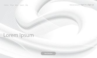 page de destination du site Web avec un design 3d monochrome vecteur