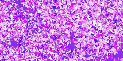 texture vecteur violet clair, rose avec des flocons de neige brillants.