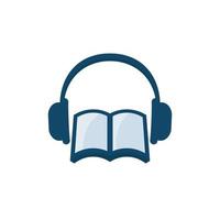 icône de vecteur de livre audio sur blanc