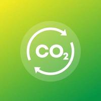 dioxyde de carbone, gaz co2, icône vectorielle vecteur