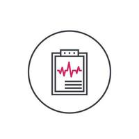 cardiogramme, icône linéaire de vecteur de diagnostic cardiaque