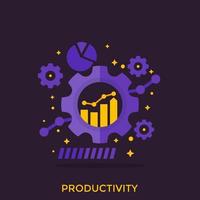 productivité, illustration vectorielle d'analyse de capacité productive vecteur